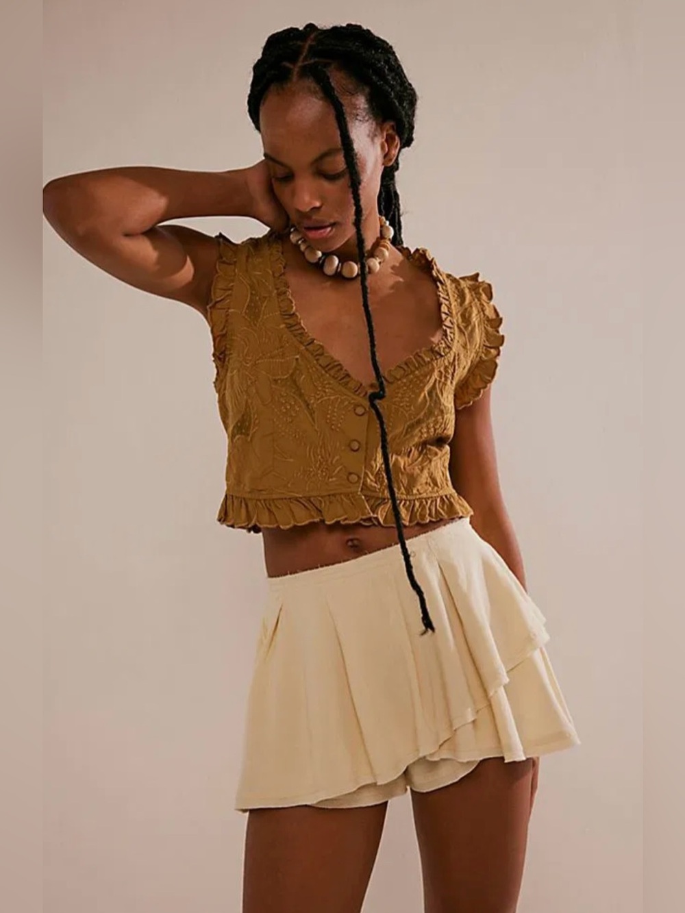 Free people Waterfall Skort beige size small - Picture 1 of 4
